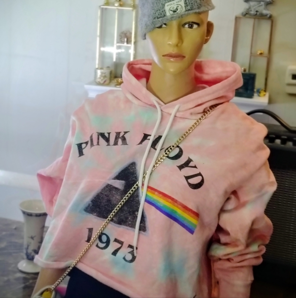 Pink Floyd 1973 Tie-Dye Hoodie Croptop